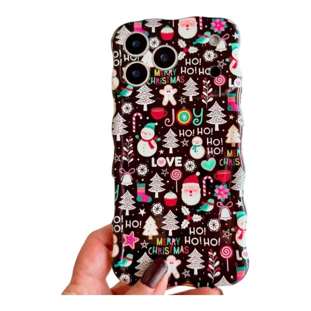 Festive Christmas Themed Phone Case and Matching Apple Watch band. iPhone 15